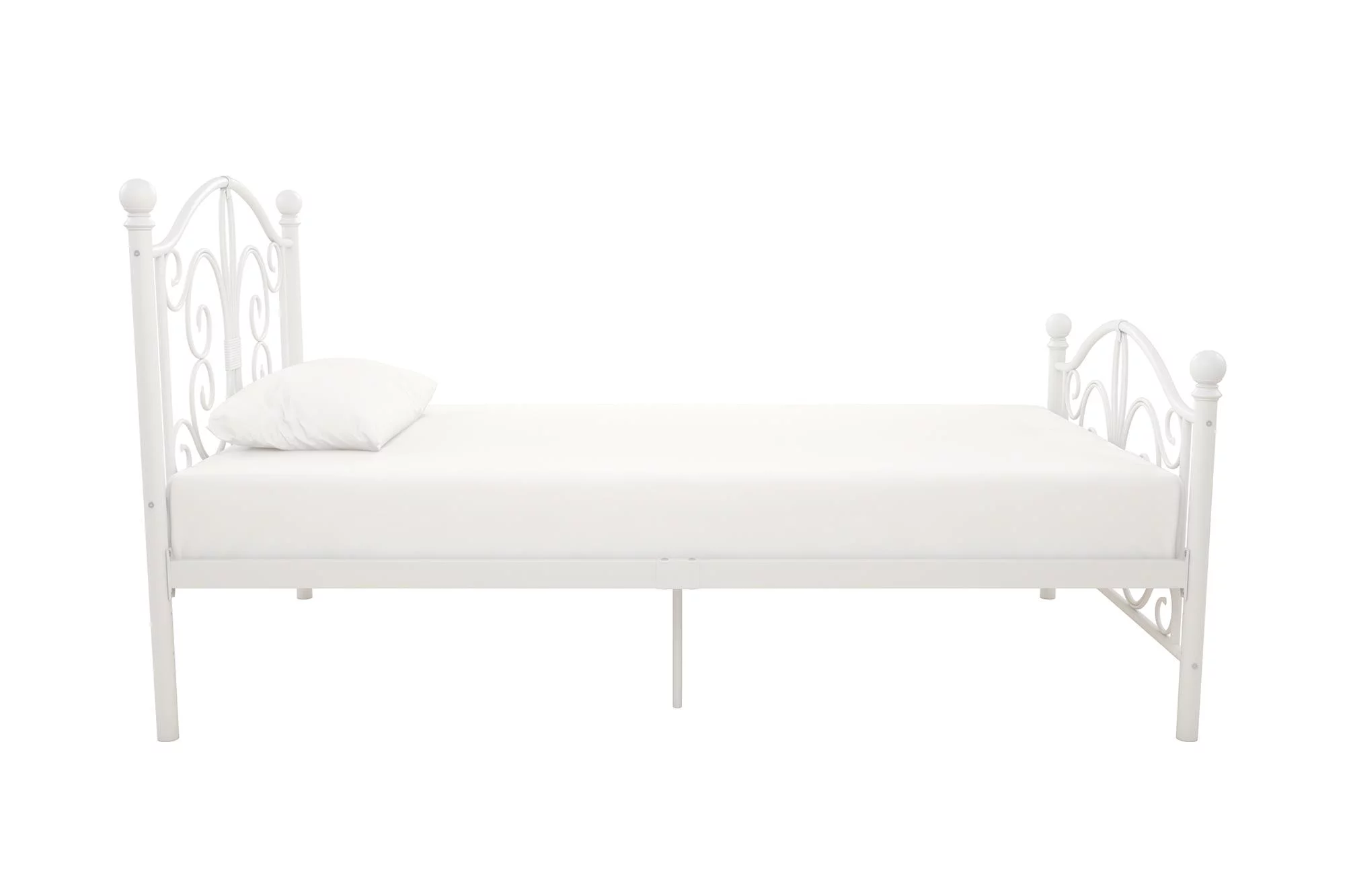 Desert Fields Bombay Metal Bed, White, Twin