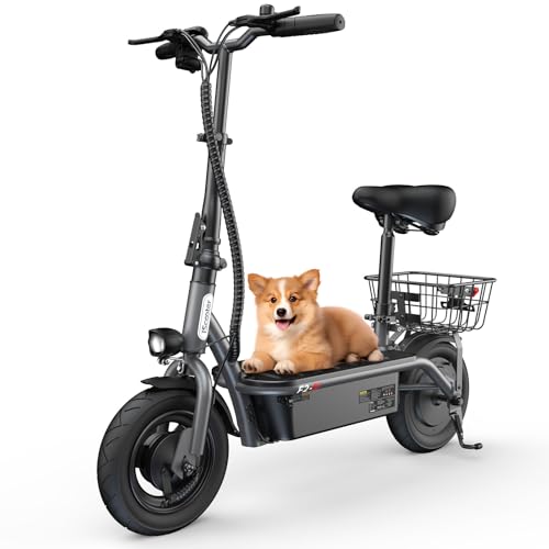 iScooter Electric Scooter with Seat, 37/21 Miles Long Range & 28/19/15.6 MPH Top Speed, 14