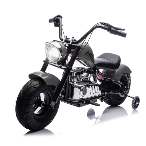 36V Electric Dirt Bike, 360W Electric Motorcycle, 3 Speed-Up to 15.5 MPH, Electric Dirt Bike for Kids 14+, LED/USB/Bluetooth, Adjustable Twist Throttle, Dual Suspension & Disc Brakes (Gray)