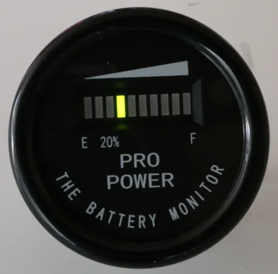 PRO12-48M ProPower's Golf Cart Battery Meter Gauge Indicator Ezgo Yamaha Club Car 12, 24, 36, 48 VDC - Works on Trojan, Exide and All Batteries