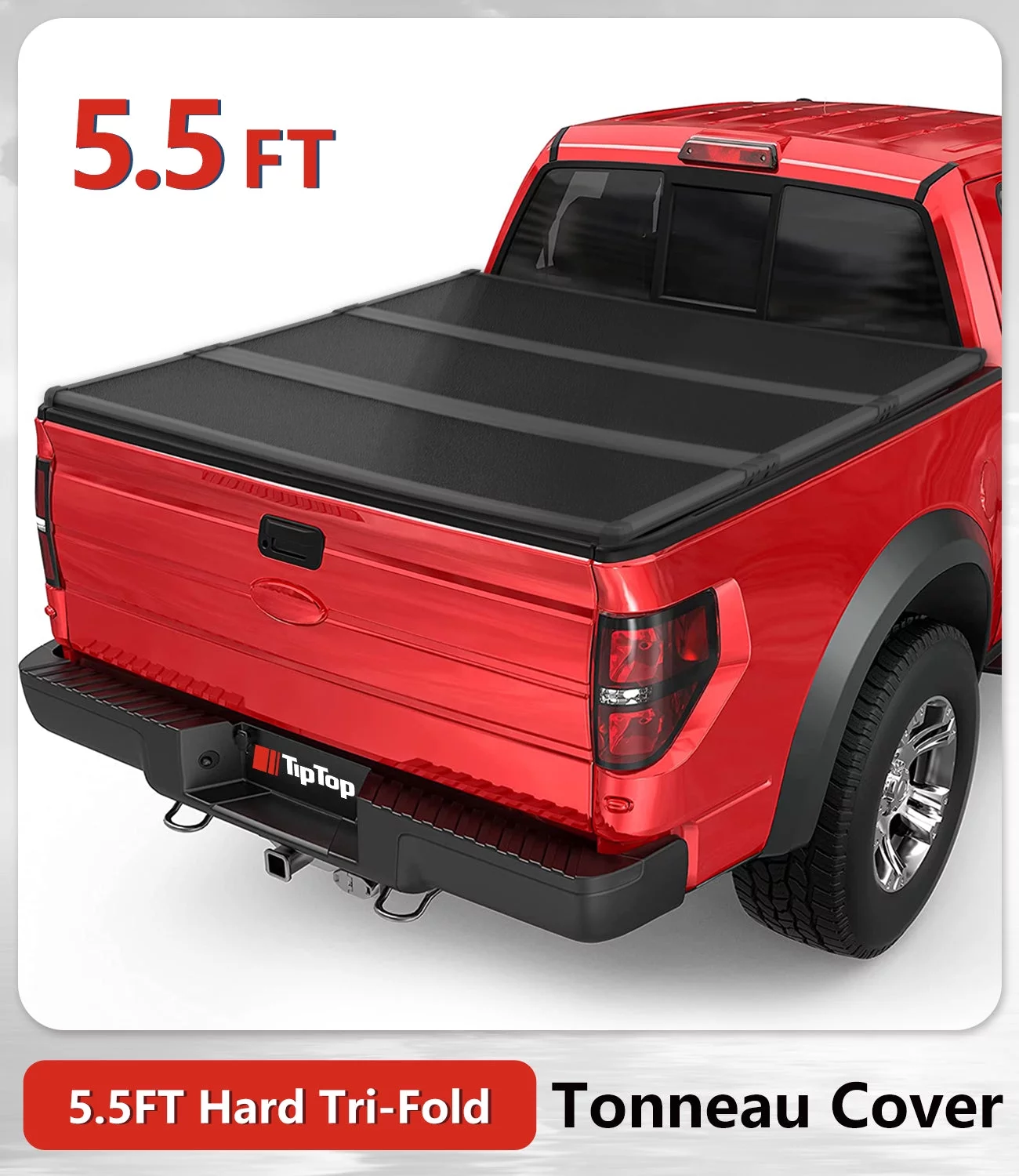 TIPTOP Tri-Fold Hard Tonneau Cover Truck Bed FRP On Top For 2015-2023 F150 5.5ft Bed (67.1