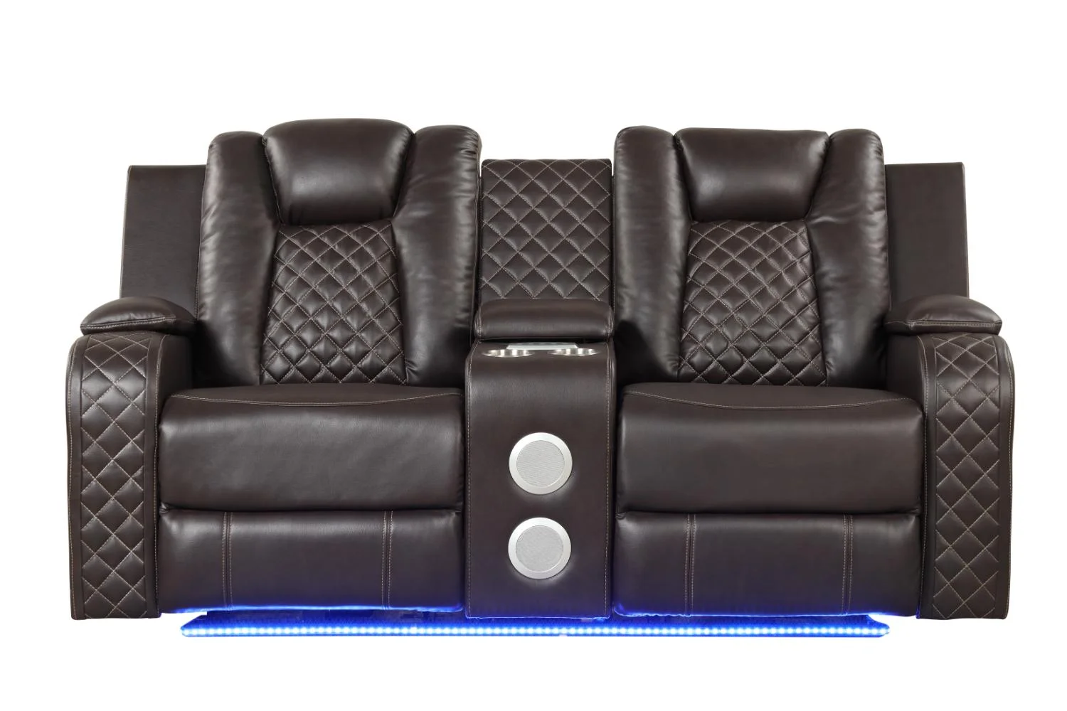 Benz LED Power Reclining Loveseat - 233.0 - Experience ultimate comfort and luxury with LED strip lights, Bluetooth speaker, and power reclining features!