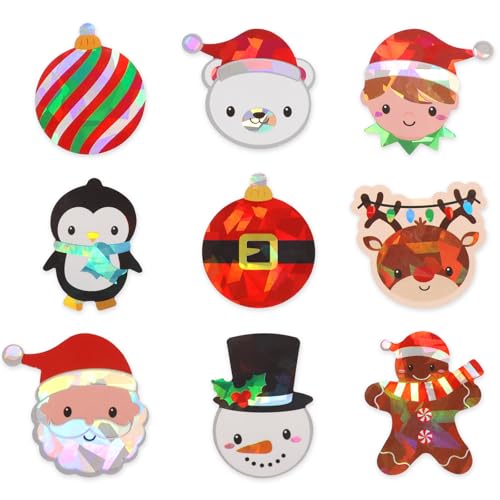Ceiba Tree Merry Christmas Stickers for Cards Envelopes Crafts Kids Sparkle 1 Roll 500Pcs Holiday Xmas Party Favors Goodie Bag Fillers