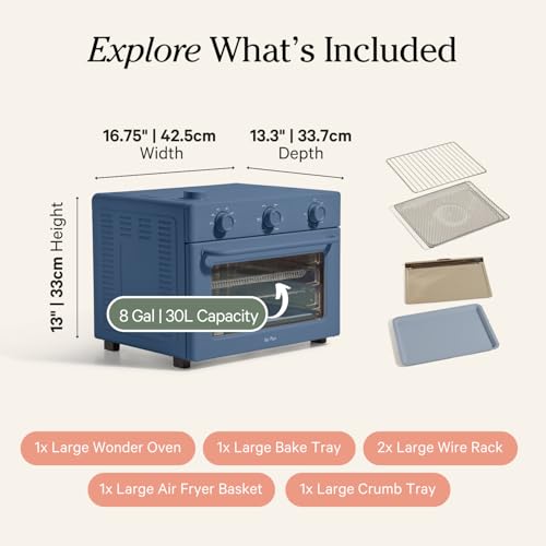 Our Place Wonder Oven | 6-in-1 Air Fryer & Toaster Oven with Steam Infusion | Compact, Countertop Friendly, Fast Preheat, Multifunctional | Air Fry, Toast, Roast, Bake, Reheat & Broil | Char