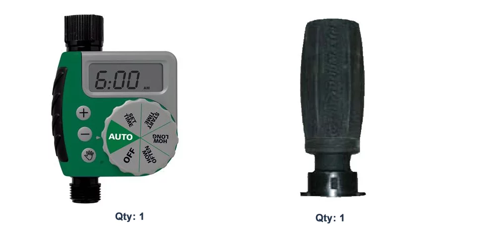 Orbit Single Dial 1-Port Hose Faucet Timer and 3-in-1 Drip Faucet Adapter