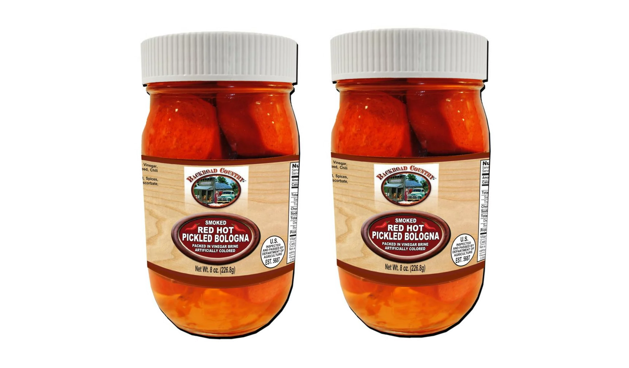 Backroad Country Pickled Red Hot Bologna, 2-Pack 8 oz. PET Jars