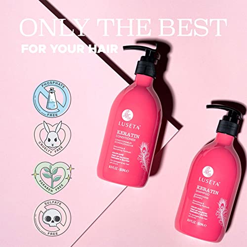 Luseta Hyaluronic Acid Moisturizing Shampoo & Conditioner Set for Dry and Damaged Hair, Sulfate Free Shampoo and Conditioner for Women Infused with Argan Oil and Shea Butter Paraben-Free2 x 16.9oz