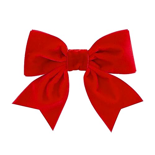Wee Ones Girls' Plush Velvet Bowtie with Tails on a WeeStay Hair Clip, Small King, Black