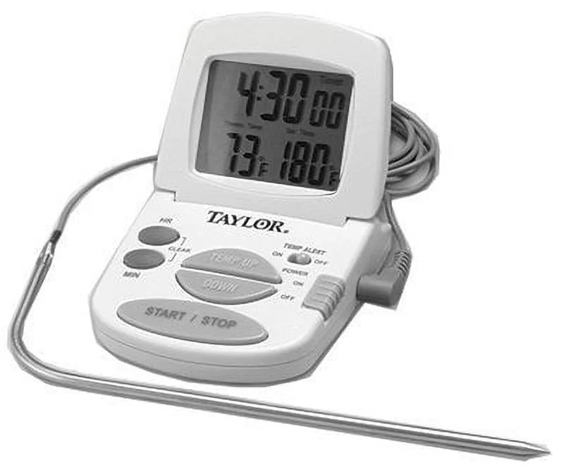 Taylor Precision Products 1470N Oven Thermometer, With Meat Probe & Timer, Digital, Magnetic, 2 