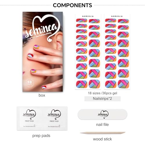 Semi Cured Gel Nail Strips-Easy Apply Christmas Gel Nail Stickers Holiday Semi Cured Manicure Strips with Sparkling Xmas Designs (Classic Yule)