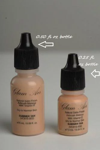 Glam Air Airbrush Water-based Large 0.50 Fl. Oz. Bottles of Foundation in 5 Assorted Light Satin Shades (For Normal to Dry Skin)