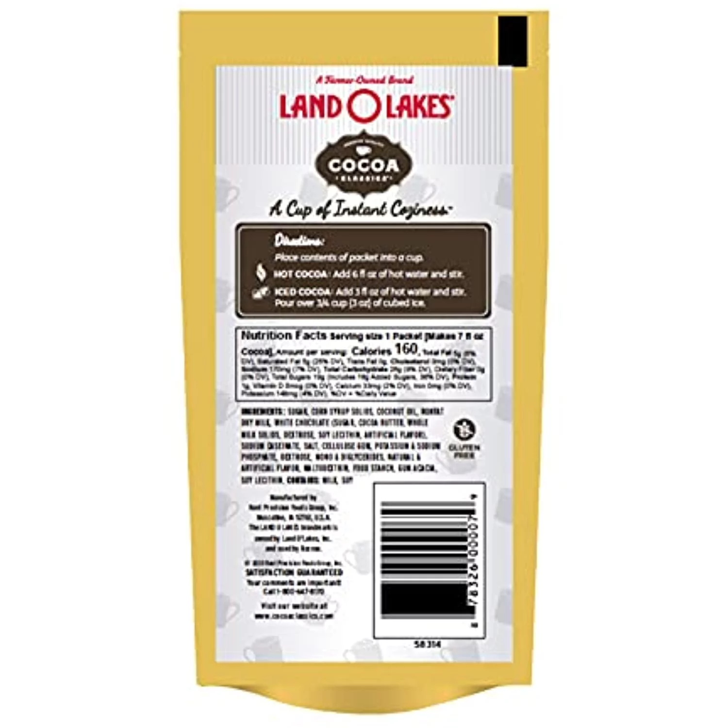 Land O Lakes Arctic White Hot Cocoa Classics Mix, 1.25 Oz, Pack Of 36