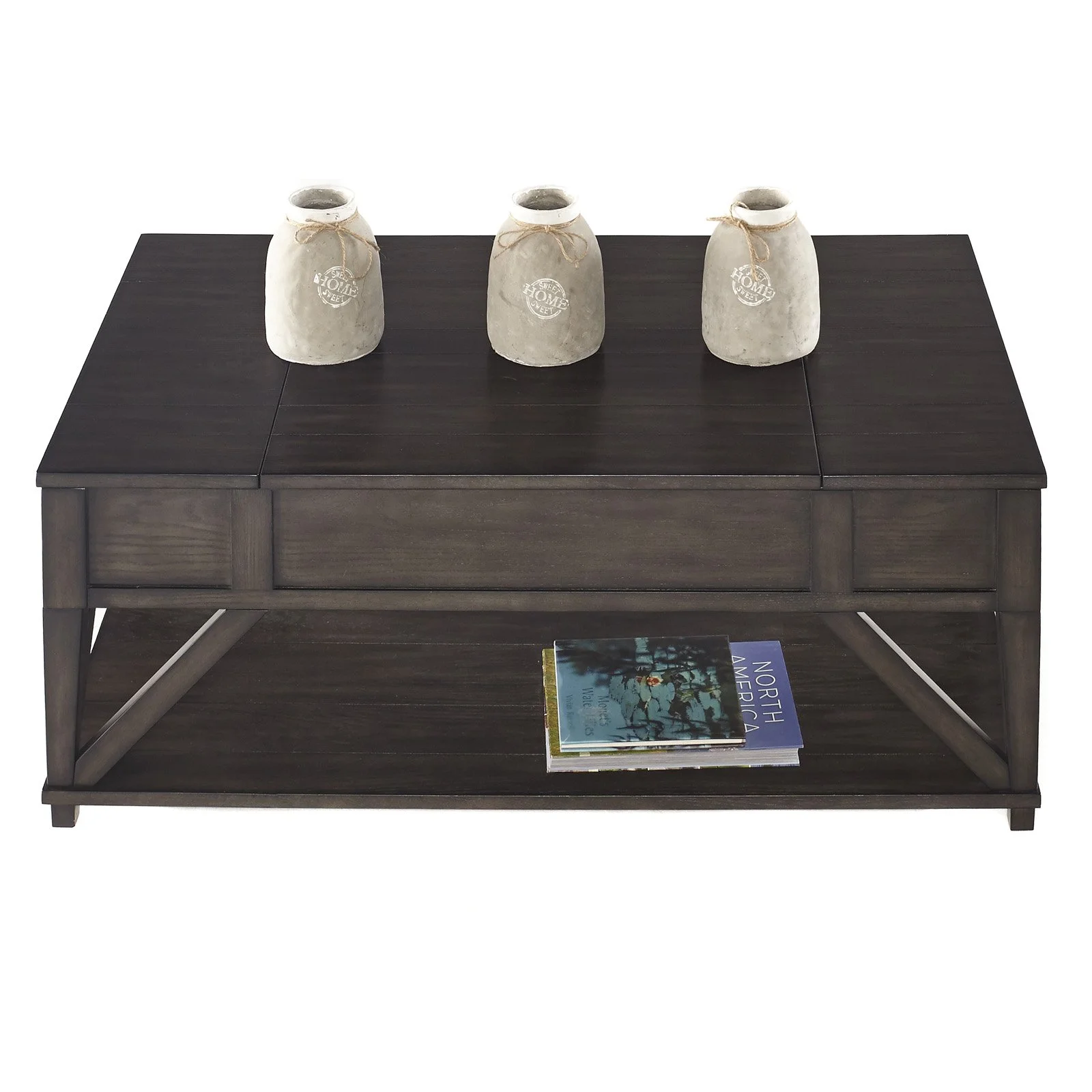 Progressive Furniture Consort Wood Lift Top Coffee Table in Midnight Oak Brown