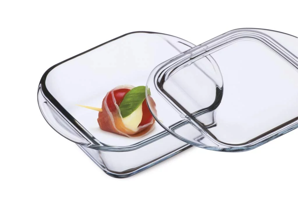 Simax Clear Square Shaped Mini Glass Casserole | With Lid – Heat, Cold and Shock Proof – Made in Europe – Oven, Freezer and Dishwasher Safe – Small 10 Ounce Personal Sized Glass Baking Dish