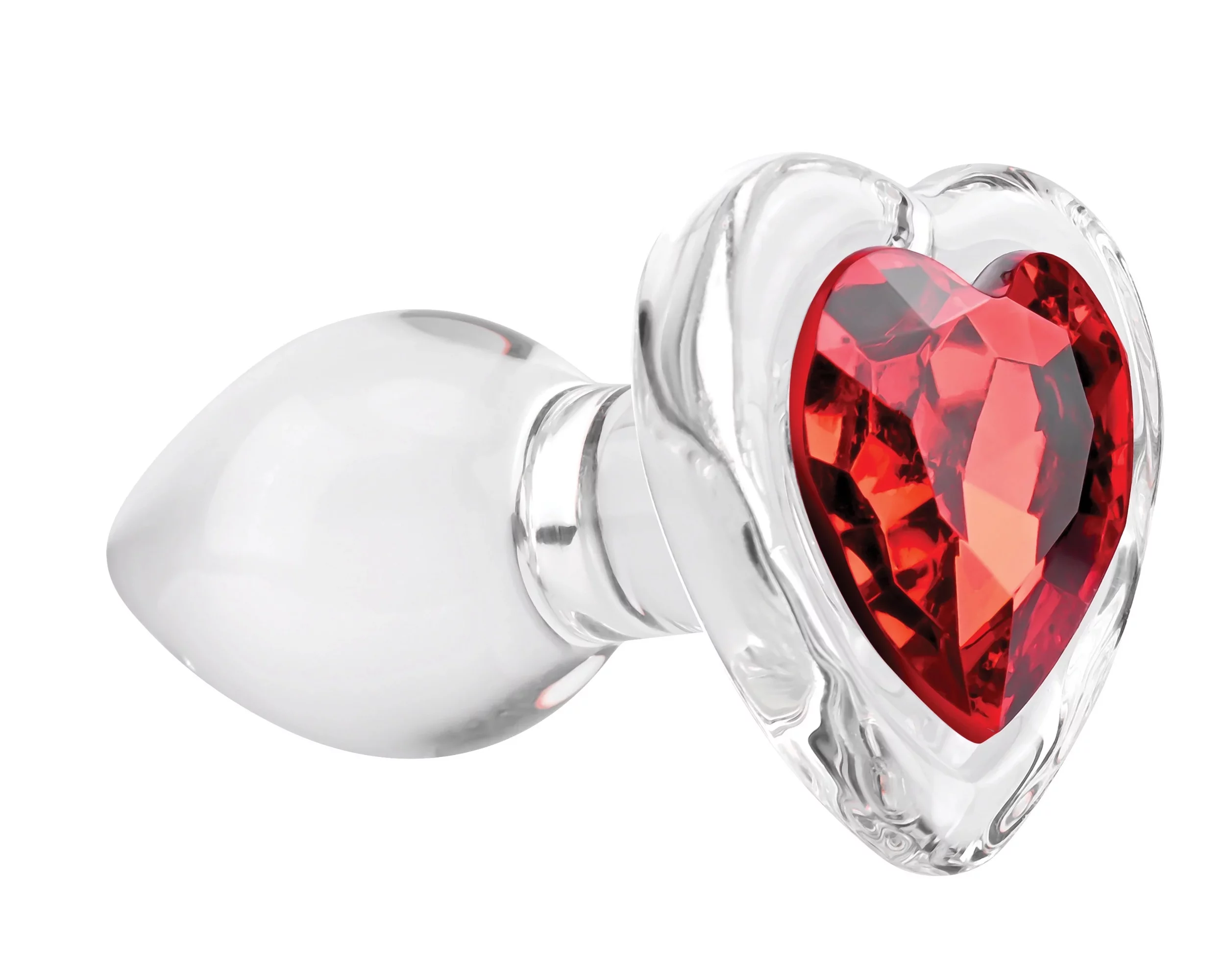 Evolved Novelties Red Heart Gem Glass Plug - Small