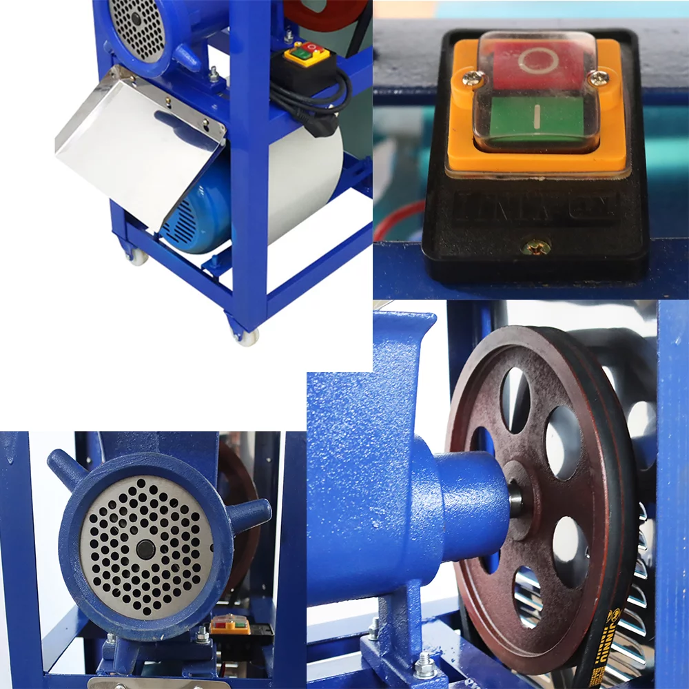 TECHTONGDA Electric Bone Crusher Feed Processer Stainless Steel Fish Chicken Meat Grinder 2.2KW 220V