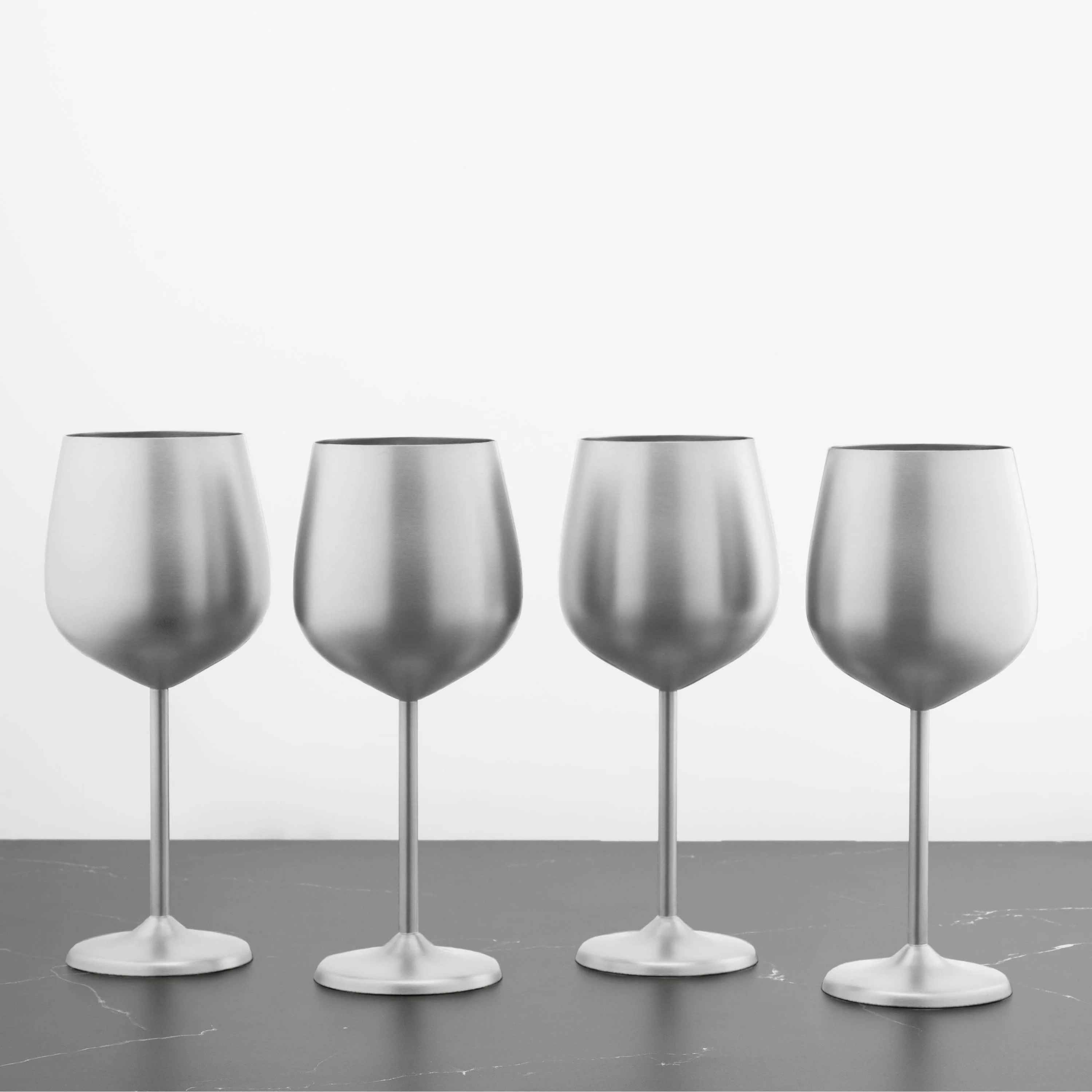 Cambridge Set of 4, 18 Ounce All Purpose Single Wall Stainless Wine Glass