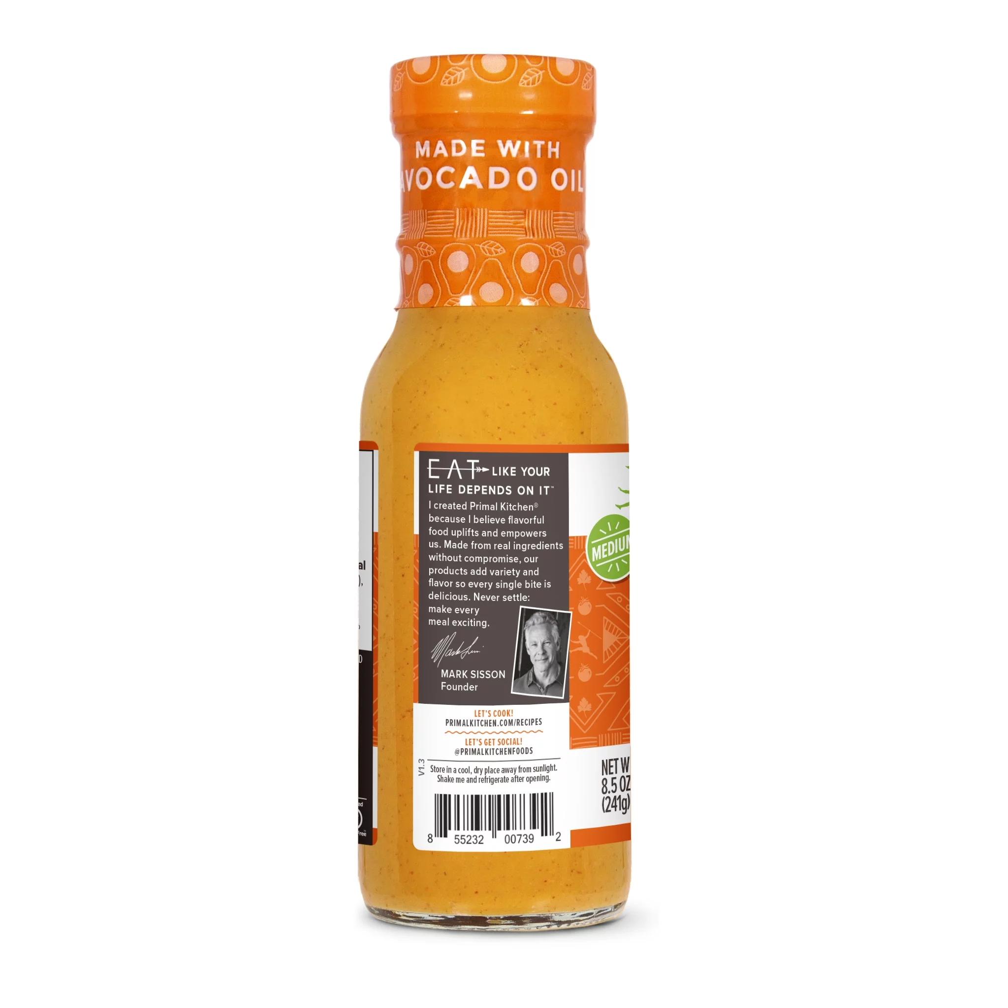 Primal Kitchen Medium Heat Buffalo Sauce 8.5 oz Pack Of 6