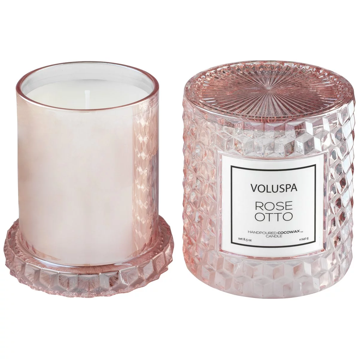 VOLUSPA ROSE OTTO CLOCHE CANDLE 8.5 OZ