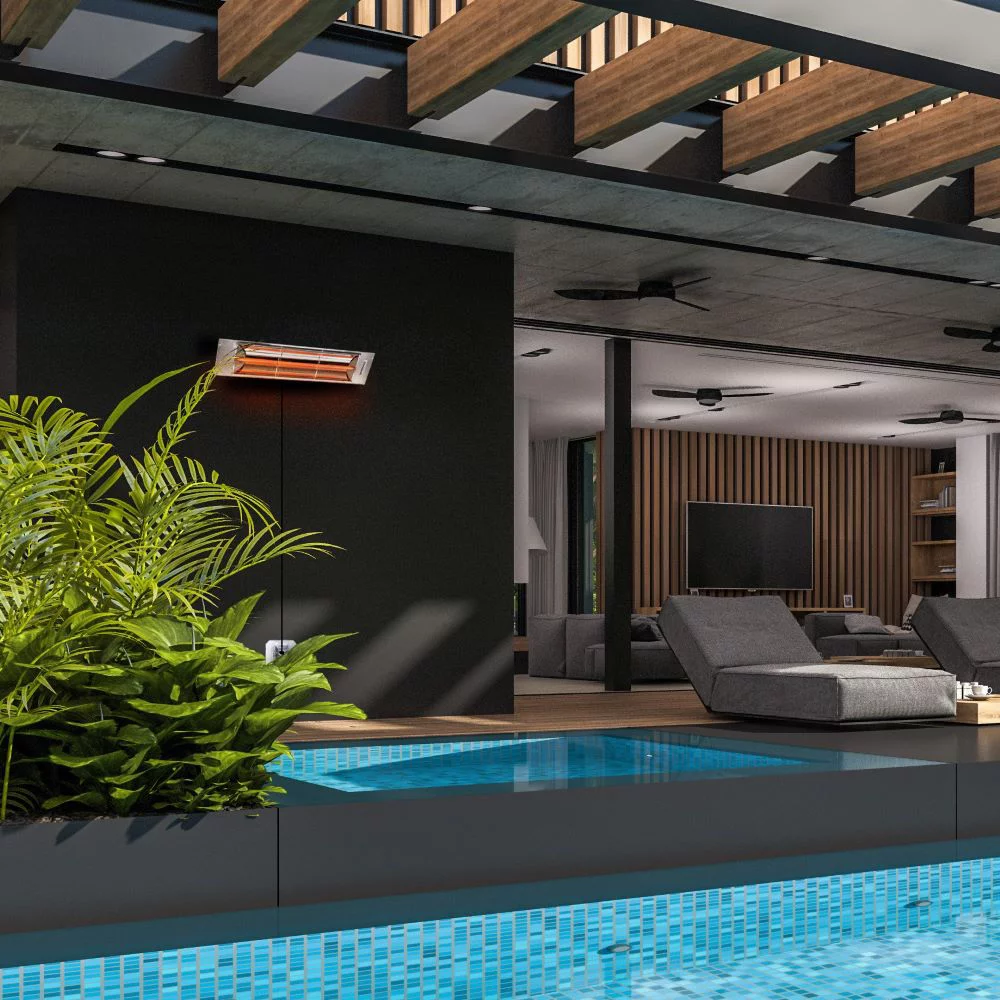 Innova-1500 Watt Plug-In Electric Infrared Single Element Heater-Stainless Steel Finish-No Fascia Decorative Fascia-EF15120S