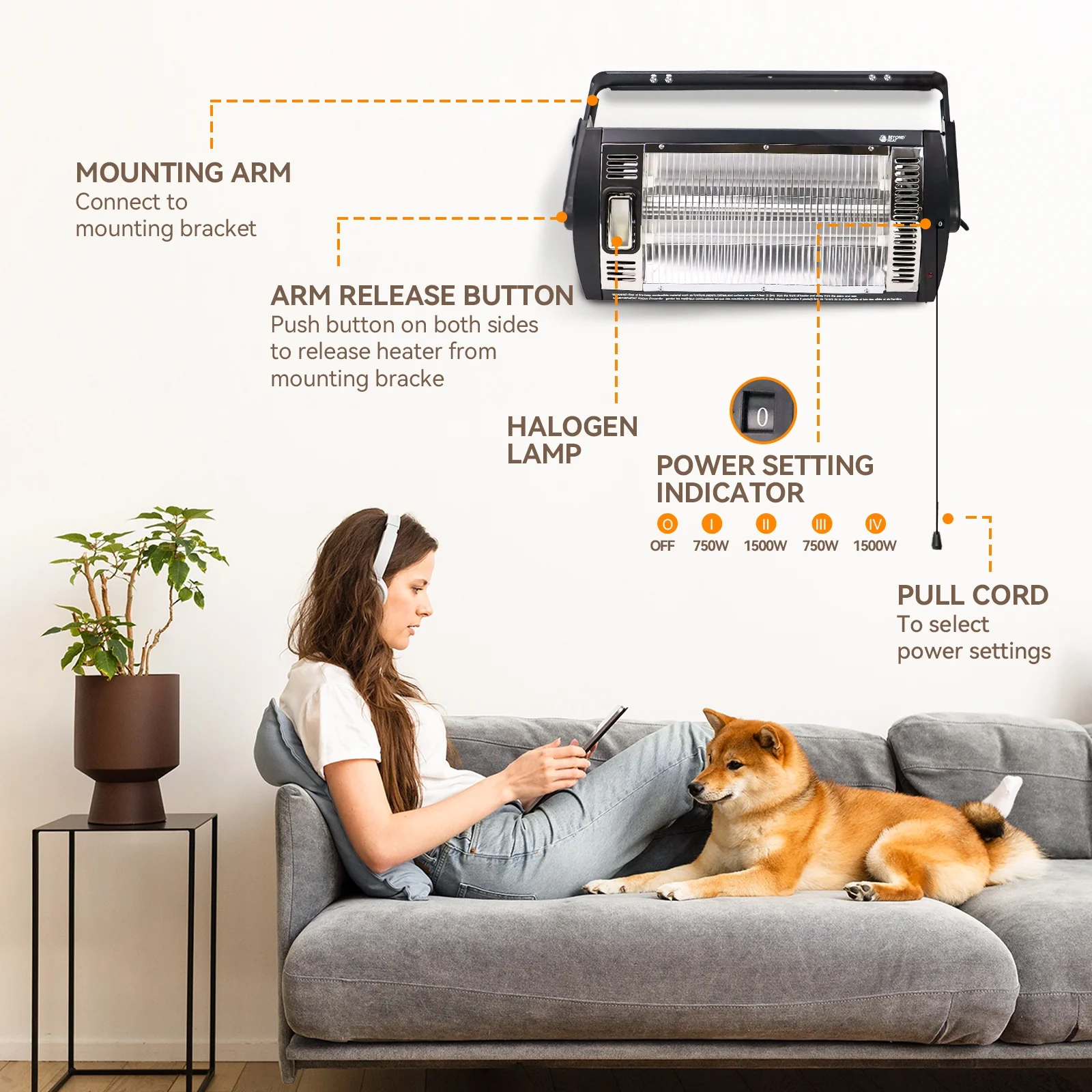 Beyond Heat Ceiling Mount Quartz Heater