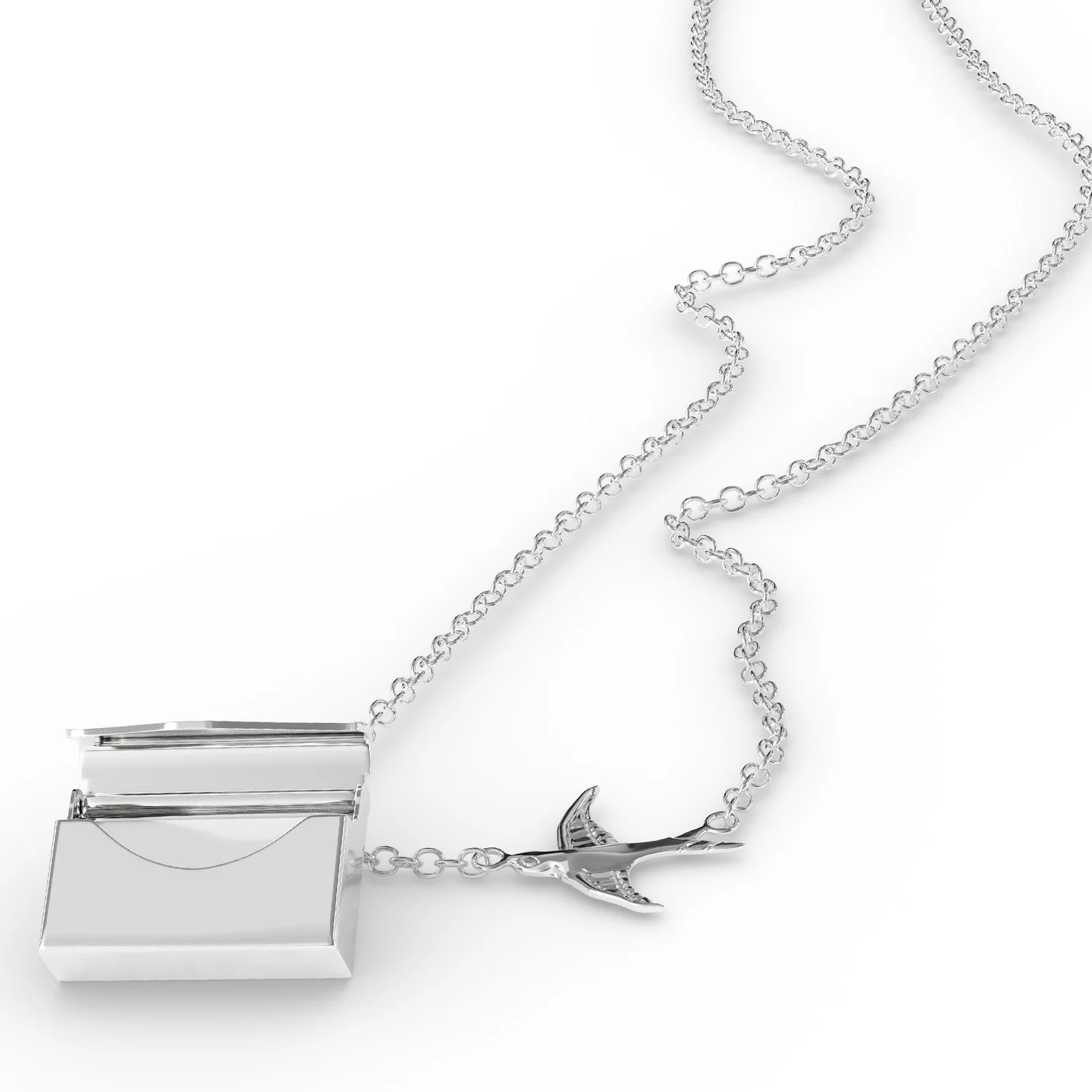 Locket Necklace Protein Meat Ground beef Hamburger in a silver Envelope Neonblond
