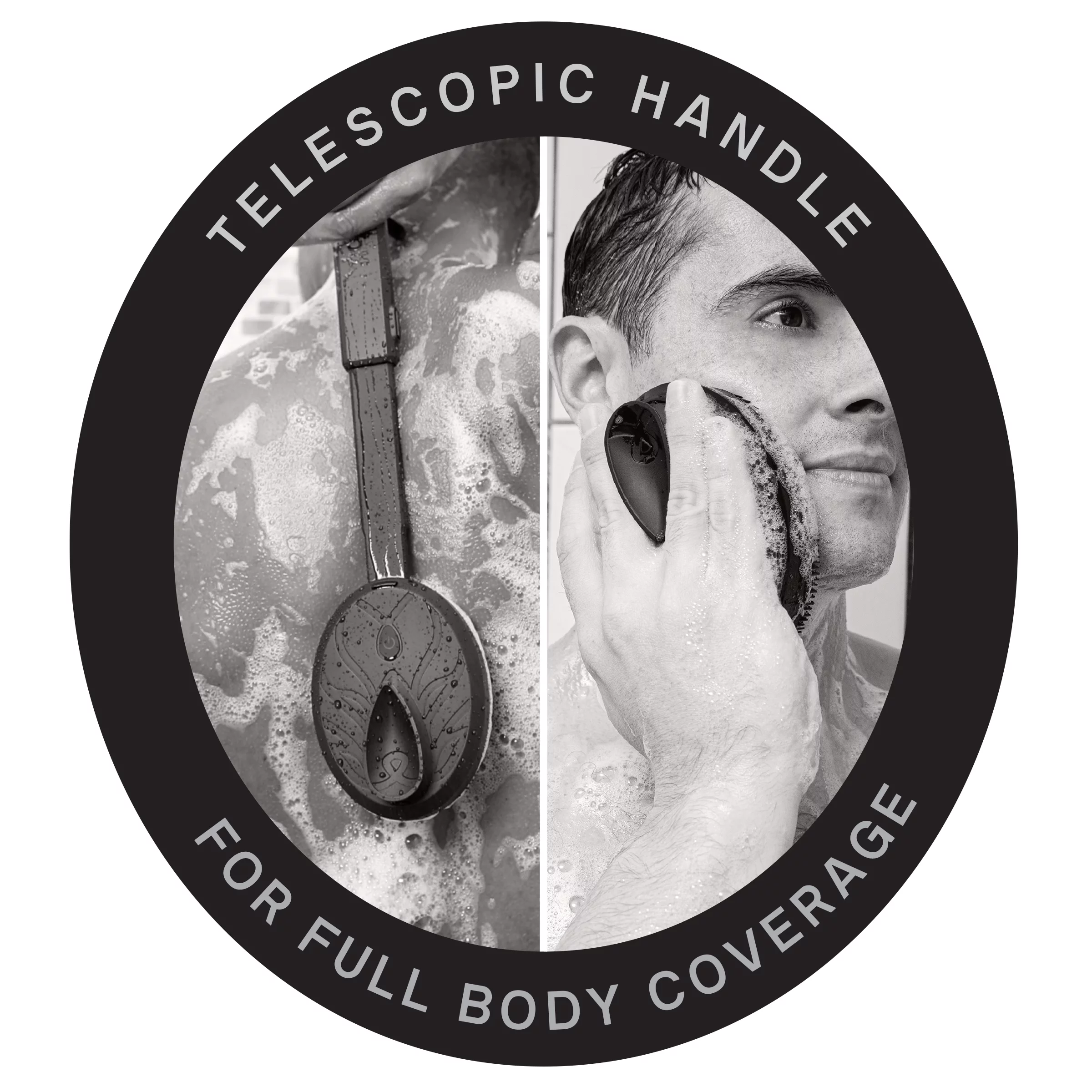 Black Wolf Vibrating Face and Body Brush, Sonic Scrubber