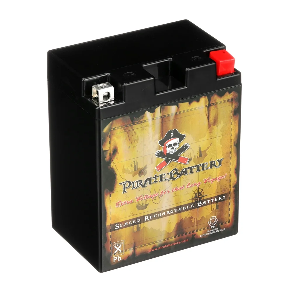 Pirate Battery YTX14AHL-BS (14AHL-BS 12 Volt,12 Ah, 210 CCA) Motorcycle Battery for Kawasaki 500cc Ex500-d Ninja 500r 1995