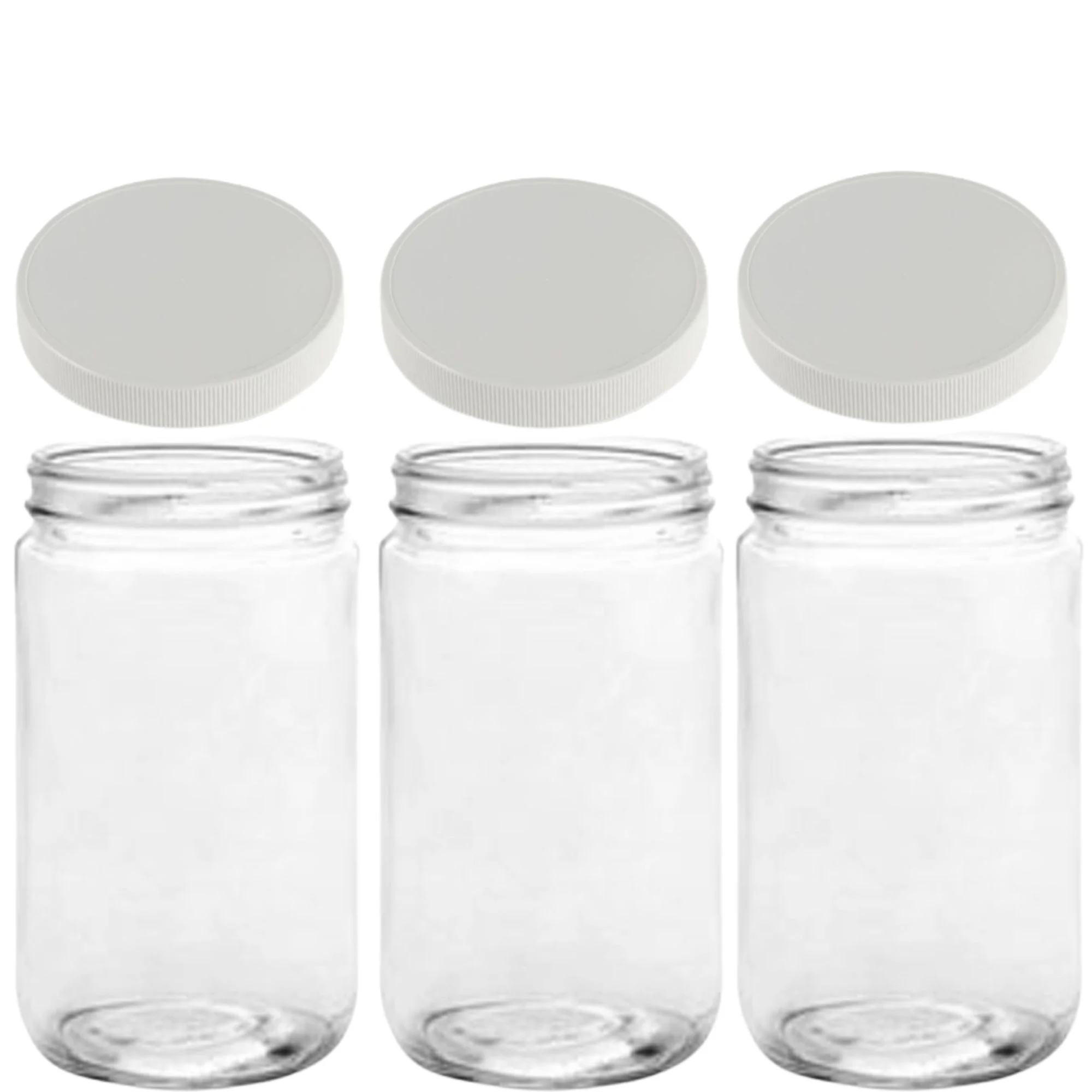 Jarming Collections Extra Wide Mouth Glass Quart Jars with Lids - 32 oz Jars with Lids - Made in the USA (3 pack)