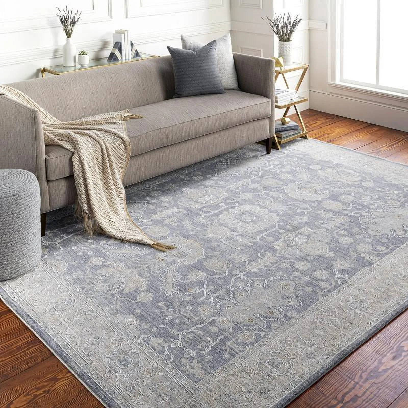 Mark&Day Area Rugs, 2x10 Schiphol Traditional Medium Gray Runner Area Rug (2'7
