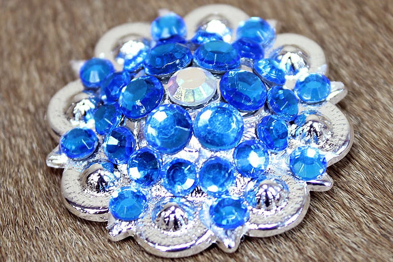 10HS 8 Hilason Western Berry Conchos Glass Rhinestones Bling 1.5