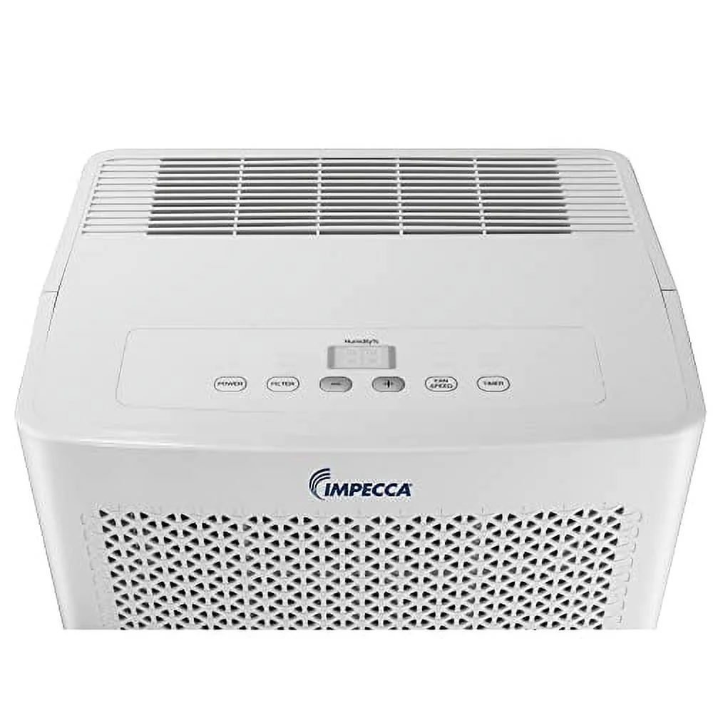 Impecca 3000 Sq.Ft 35 Pint Dehumidifier for Home, Basements, or Bathrooms - Super Quiet, White (Previous 50 Pint)