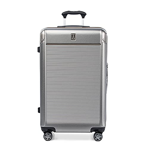 Travelpro Platinum Elite Hardside Expandable Carry on Luggage, 8 Wheel Spinner, TSA Lock, Hard Shell Polycarbonate Suitcase, Metallic Sand, Compact Carry on 20-Inch