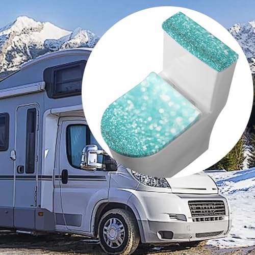 Christmas Bow Bell Toilet Tank Lid Cover and Toilet Seat Lid Cover 2 Pcs Set Toilets Covers with Elastic Cloth Fits Most Toilets Tanks & Lids