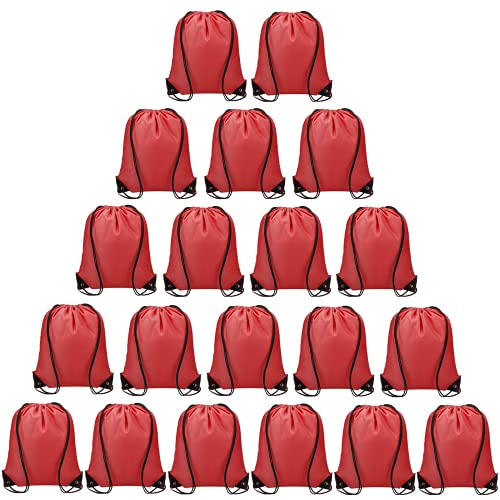 Vorspack 100 Pcs Drawstring Bags Bulk - Lightweight Drawstring Backpack, Cinch Bag for Party Sport Gym Trip Gift - Blue