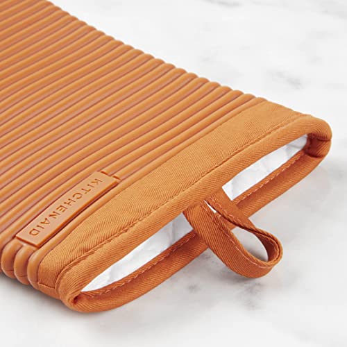 KITCHENAID Ribbed Soft Silicone Oven Mitt 2-Pack Set, 7.5
