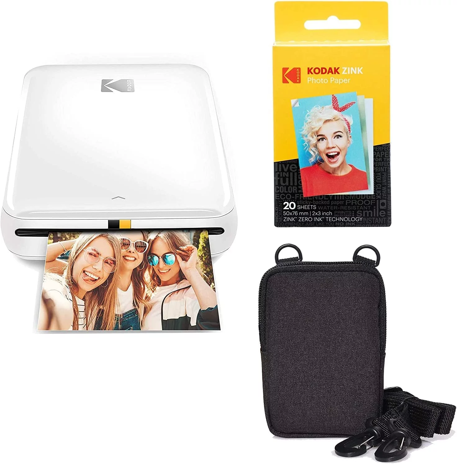 Kodak Step Mobile Instant Photo Printer Go Bundle(White) for iOS & Android