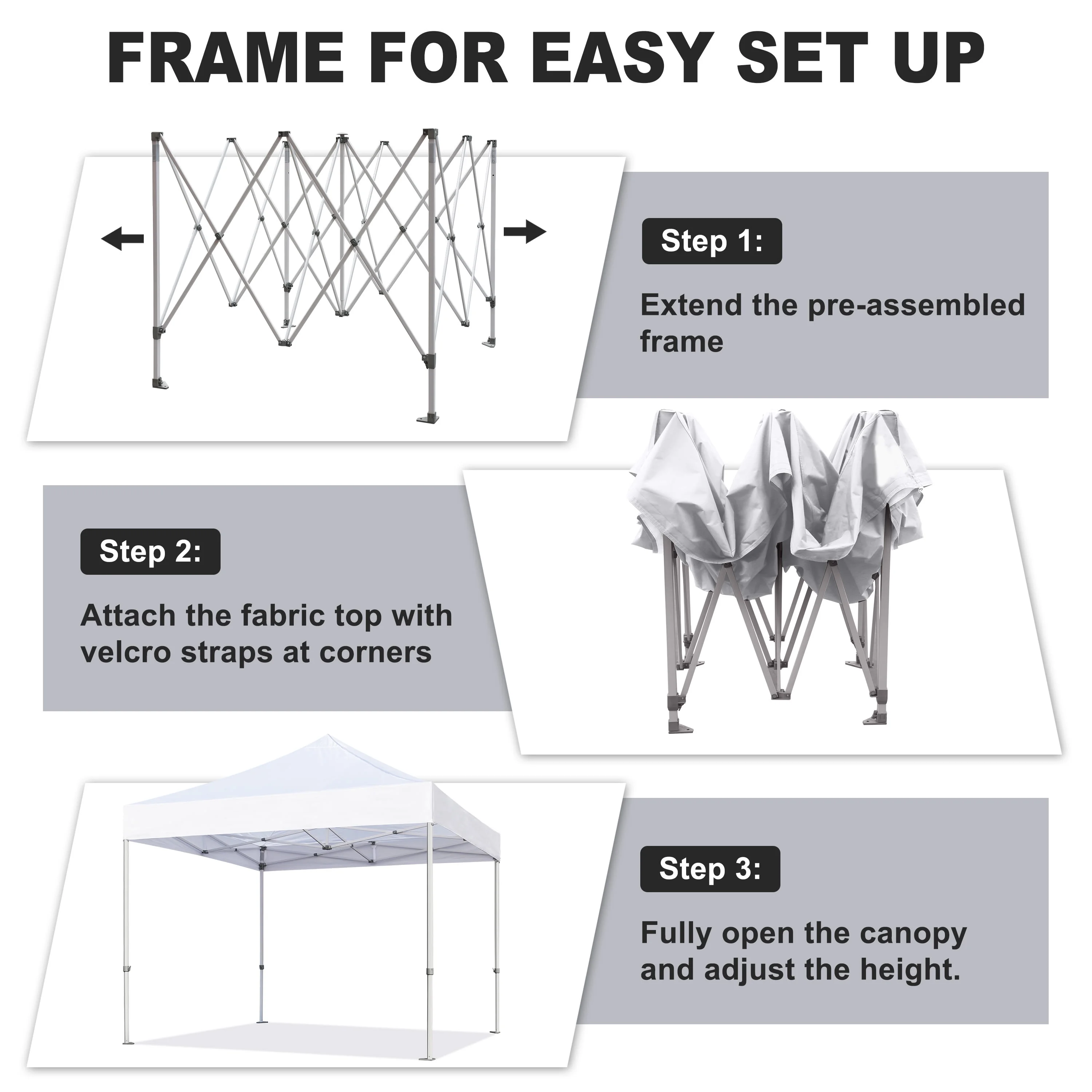 Eurmax Premium 10'x20' Ez Pop up Canopy Tent Bonus Wheeled Bag (Snowy)
