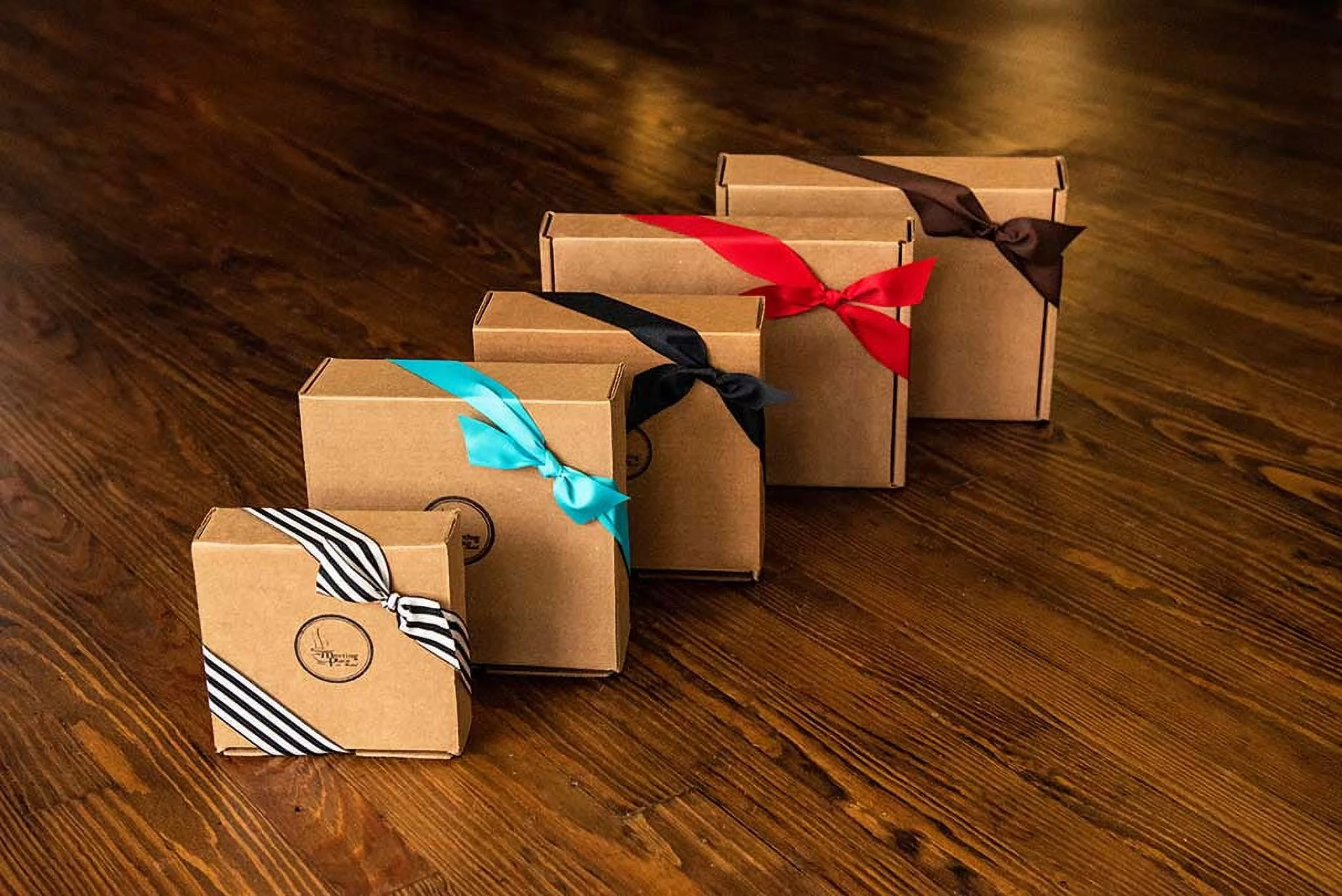 Christmas Coffee Break Gift Box - Biscotti, Granola, and Coffee in a Gift Box with Ribbon