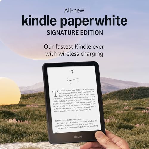 All-new Amazon Kindle Paperwhite Signature Edition (32 GB) – Our fastest Kindle with auto-adjusting front light, wireless charging, and weeks of battery life – Metallic Jade