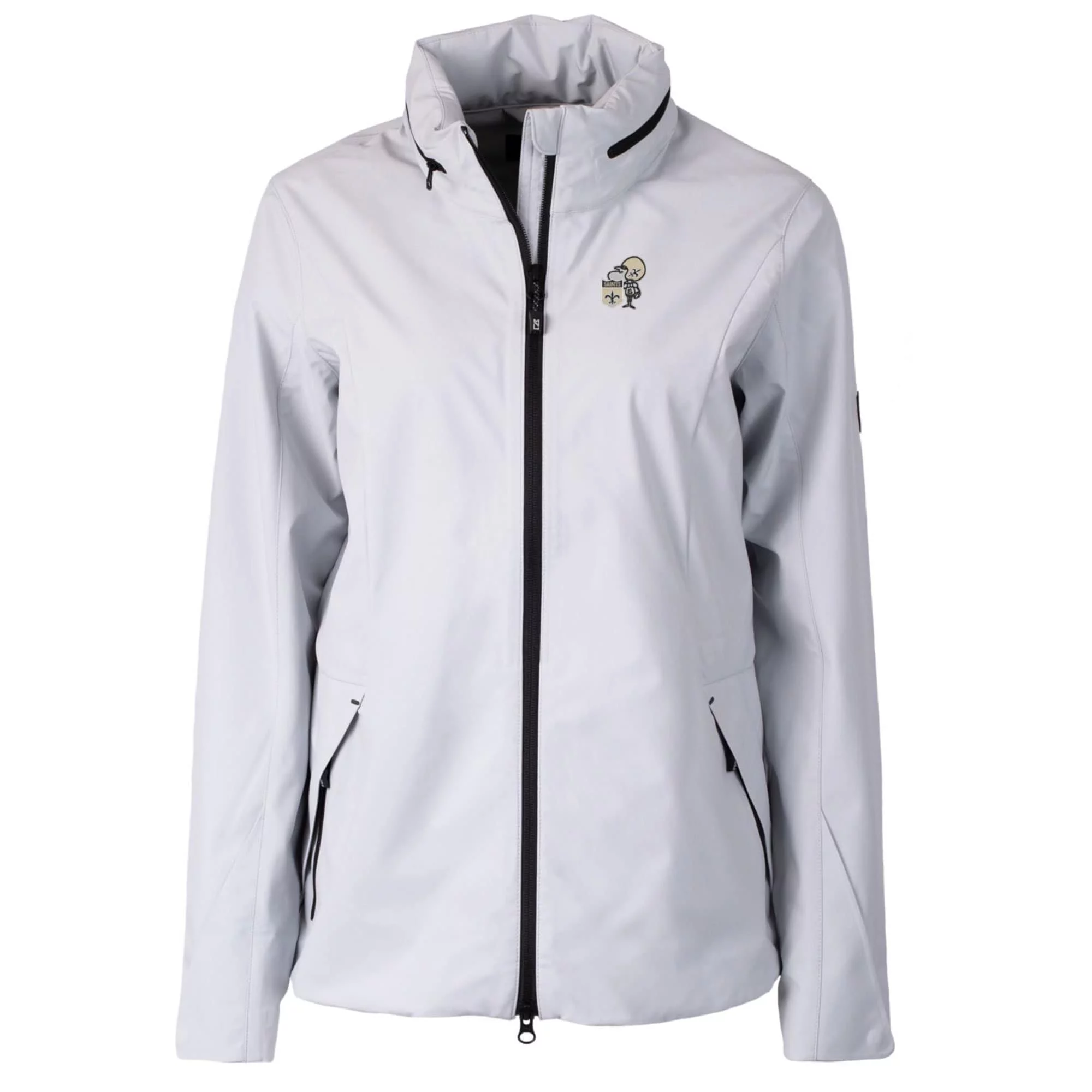 Women's Cutter & Buck Gray New Orleans Saints Throwback Logo Vapor Full-Zip Rain Jacket