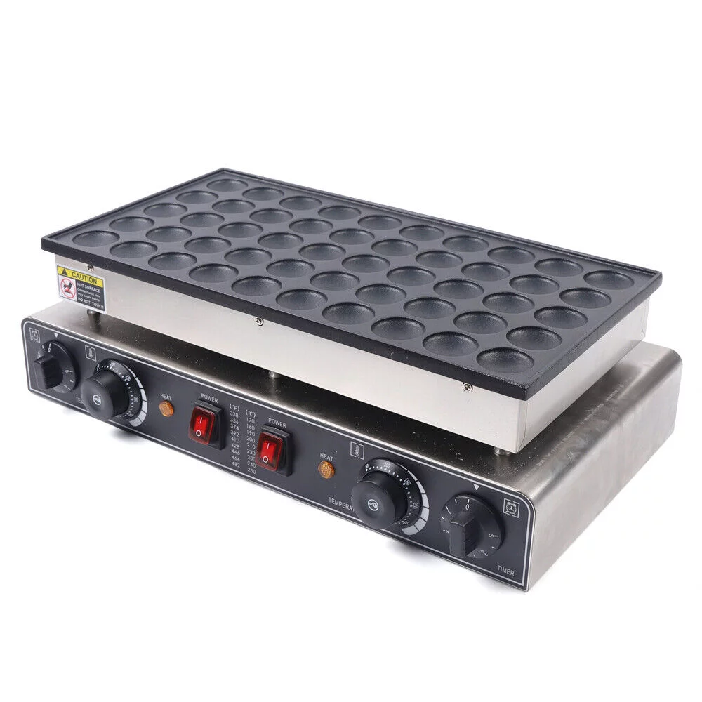 Commercial Pancake Maker Nonstick 50 Holes Electric Mini Dutch Baker Machine