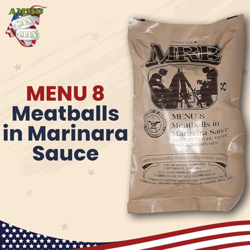 Meals Ready to Eat Surplus (Pack of 4) - MRE Emergency Food Rations w/Assorted Flavors for Camping, Survival & More - 2025 Package date or Better