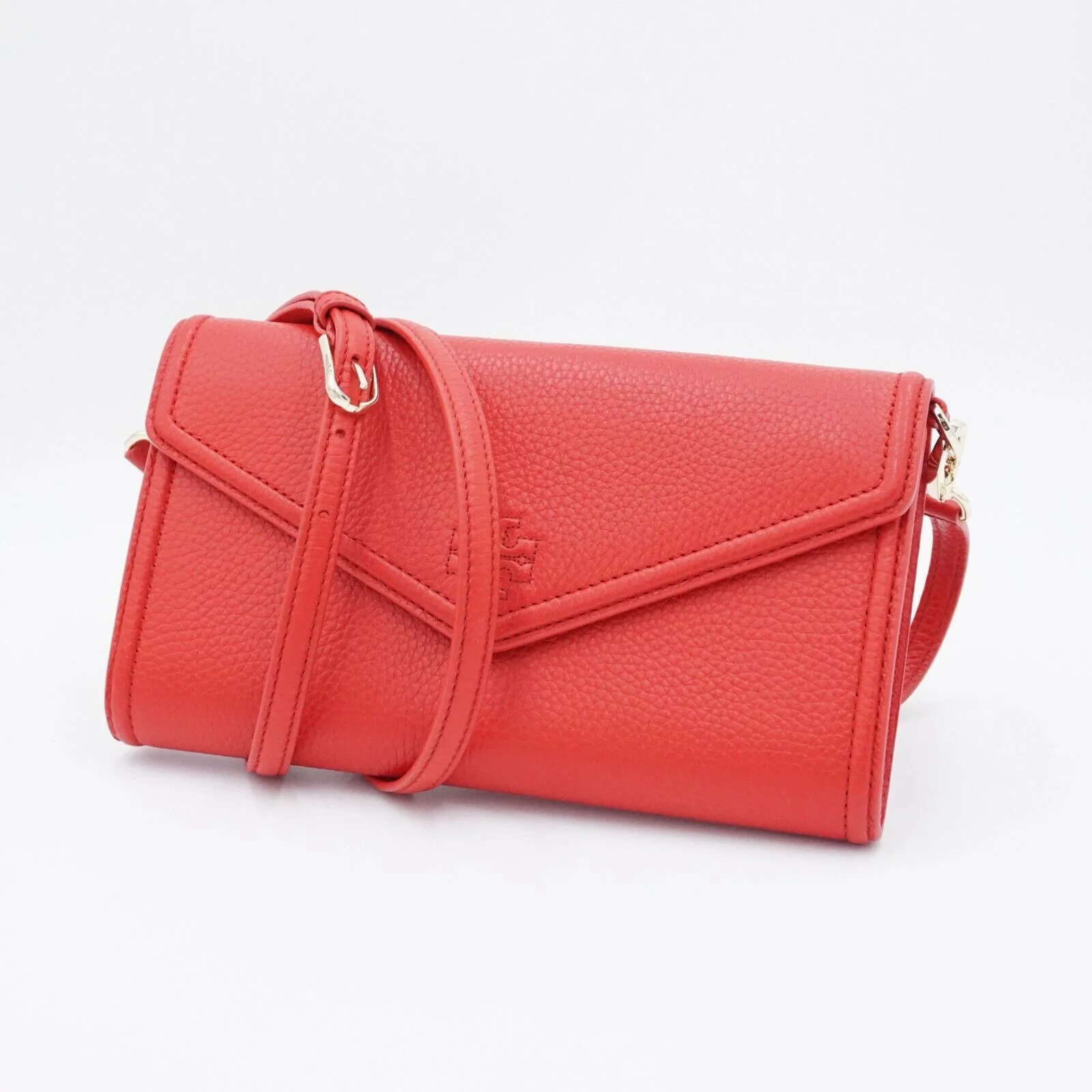 Tory Burch 55381 Thea Liberty Red Leather Women's Concierge Crossbody Wallet