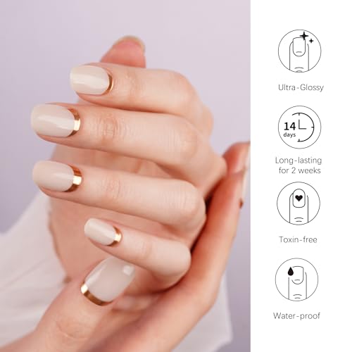 DANNI & TONI Semi Cured Gel Nail Strips Christmas Santa Claus Snowflakes Cat Eye Gel Nail Wraps 28 Stickers | Mistletoe Meow