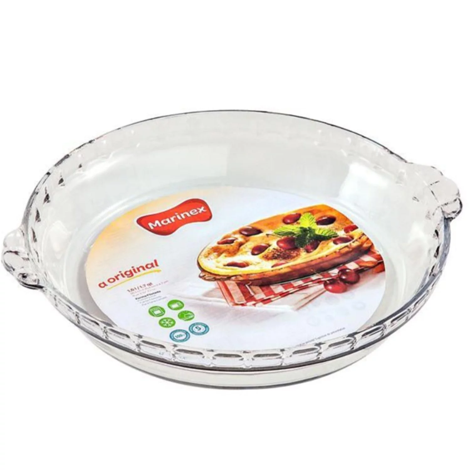 Marinex - Set of 2 Fluted Glass Pie Plates, 9