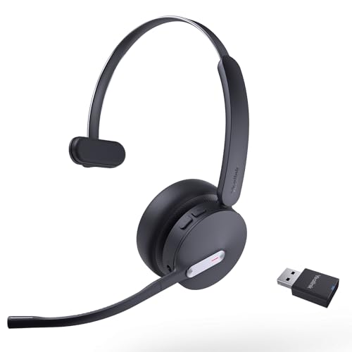 Yealink WH64 Hybrid with DECT Dongle, 492ft Range, 32 Talk Time Bluetooth Headset for Teams, Zoom Skype UC, 3X Mic Noise Cancelling, Headset PC Phone