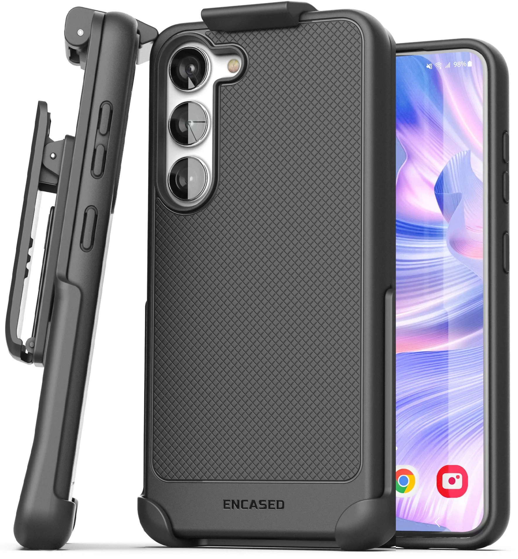 Encased Belt Case designed for Samsung Galaxy S23 Plus with Holster Clip - Thin Armor Series (2023 Release, Model S23+)