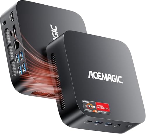 ACEMAGICIAN Mini PC Gaming, AMD Ryzen 5 7430U (Equivalent to 5850U, 6C/12T, Up to 4.3Ghz), 16GB DDR4 512GB SSD Mini Computers Micro Desktop PC 4K Triple Display WiFi6 BT5.2 for Gaming Office Home