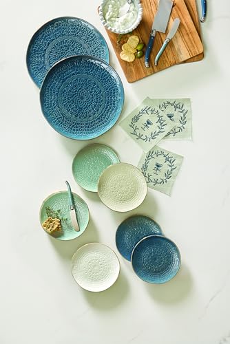 Santa Barbara Design Studio Tree Shaped Serving Plate - Stamped Ceramic Platter, 11